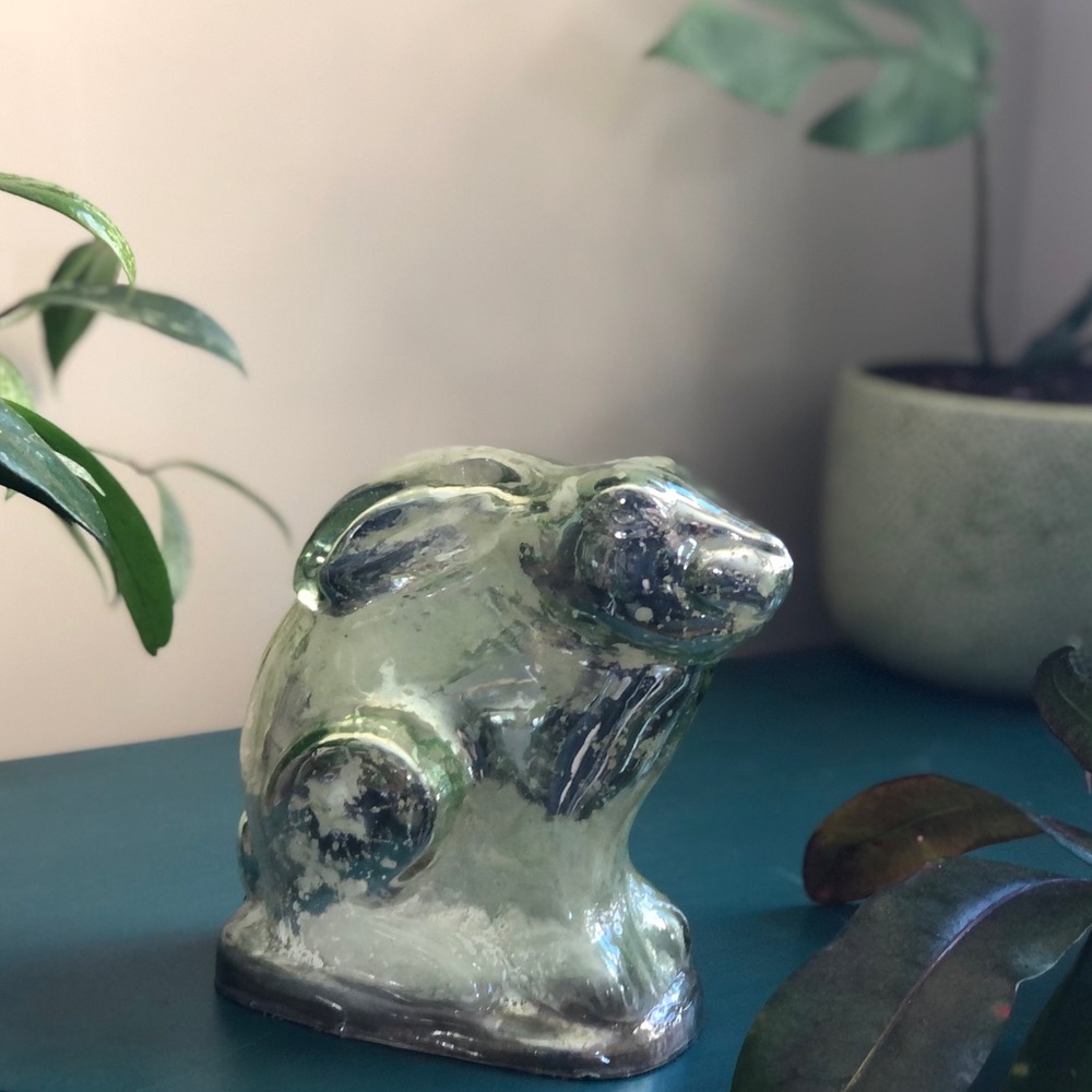 Mercury Glass Rabbit Figurine